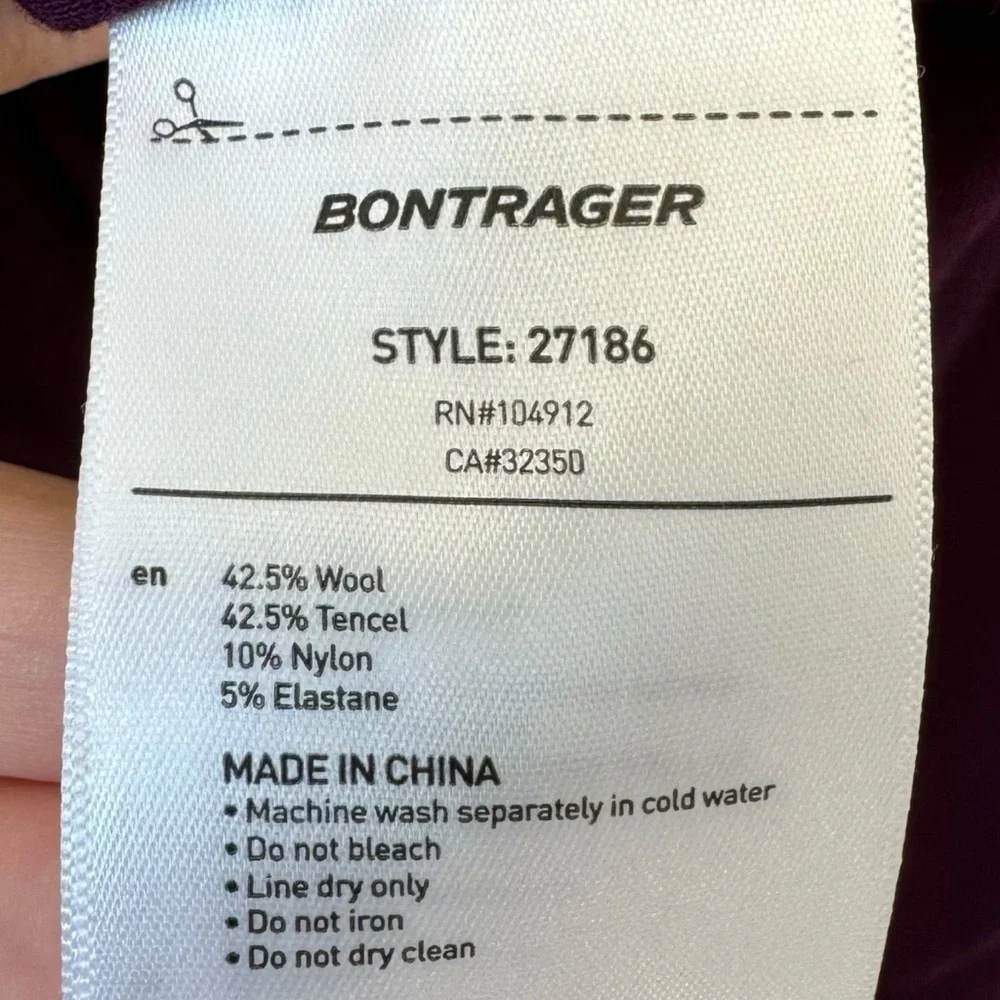 Bontrager Adventure Wool Blend Henley Top Purple Cycling Hiking Women's Size L - Picture 8 of 9